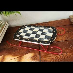 Checkered Decorative Sled with Red Base